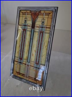 Frank Lloyd Wright Oak Park Skylight Stained Glass Panel Lead Frame Art Deco