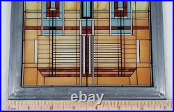 Frank Lloyd Wright Oak Park Skylight Stained Glass Panel Lead Frame Art Deco