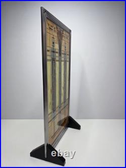 Frank Lloyd Wright Oak Park Skylight Stained Glass Panel Steel Frame Decor