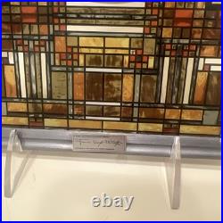Frank Lloyd Wright Oak Park Skylight Stained Glass Panel Steel Frame Decor