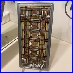 Frank Lloyd Wright Oak Park Skylight Stained Glass Panel Steel Frame Decor