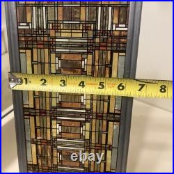 Frank Lloyd Wright Oak Park Skylight Stained Glass Panel Steel Frame Decor