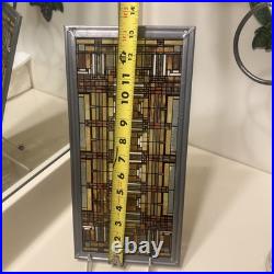 Frank Lloyd Wright Oak Park Skylight Stained Glass Panel Steel Frame Decor