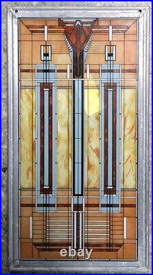 Frank Lloyd Wright Oak Park Skylight Stained Glass Panel Vintage Art Deco Frank Lloyd Wright Oak Park Skylight Stained Glass Panel Vintage Art Deco