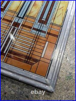 Frank Lloyd Wright Oak Park Skylight Stained Glass Panel Vintage Art Deco Frank Lloyd Wright Oak Park Skylight Stained Glass Panel Vintage Art Deco
