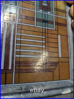 Frank Lloyd Wright Oak Park Skylight Stained Glass Panel Vintage Art Deco Frank Lloyd Wright Oak Park Skylight Stained Glass Panel Vintage Art Deco