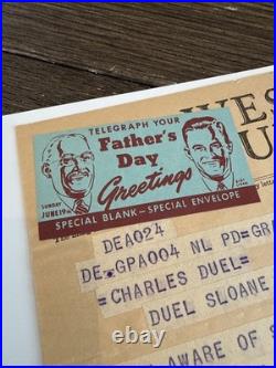 Frank Lloyd Wright Original 1949 Western Union Telegram Louis Sullivan