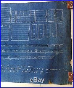 Frank Lloyd Wright Original Blueprint House For Mr & Mrs J B Christie N J P 9