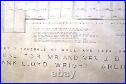 Frank Lloyd Wright Original Draft Drawing Pg 7