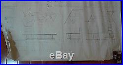 Frank Lloyd Wright Original Drawing Draft For Usonian Hex House Furniture
