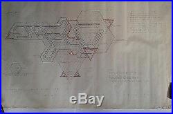 Frank Lloyd Wright Original Drawing Draft For Usonian Hex House Main Plan Sh 1