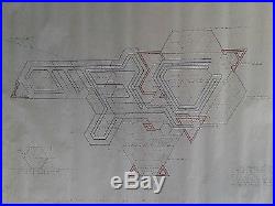 Frank Lloyd Wright Original Drawing Draft For Usonian Hex House Main Plan Sh 1