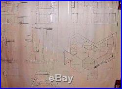 Frank Lloyd Wright Original Drawing Draft For Usonian Hex House S 7 Fireplace