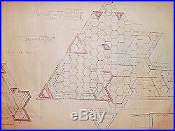 Frank Lloyd Wright Original Drawing Draft For Usonian Hex House Sheet 3 Ceiling