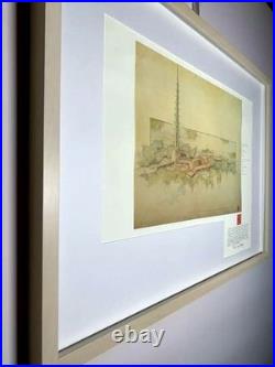 Frank Lloyd Wright'Pavilion for Leesburg Floating Gardens' Pencil & Color