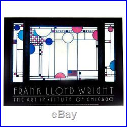 Frank Lloyd Wright Poster Art Institute of Chicago Stained Glass Original 1980s