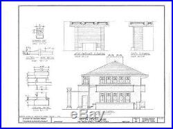 Frank Lloyd Wright Prairie House, architectural plans