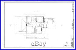 Frank Lloyd Wright Prairie House plans, architectural drawings, wood shingle