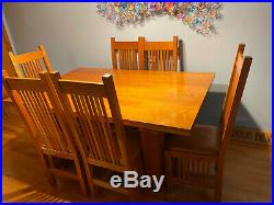 Frank Lloyd Wright Prairie / Robie Style 7 pc Solid Natural Cherry Dining set