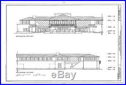 Frank Lloyd Wright Prairie Style home, architectural drawings, Coonley House