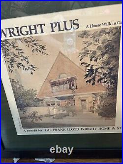 Frank Lloyd Wright Print Walk In Oak Park Ill Framed, Matted Glass Rare 1985