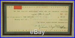 Frank Lloyd Wright Prominent American Architect Signed Check Display PSA/DNA
