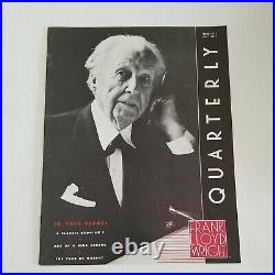 Frank Lloyd Wright Quarterly 1990 Volume 1 No. 1 Magazine Stunning Original