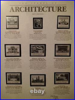 Frank Lloyd Wright RARE THE STAMPS OF ARCHITECTURE framed