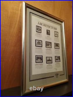 Frank Lloyd Wright RARE THE STAMPS OF ARCHITECTURE framed