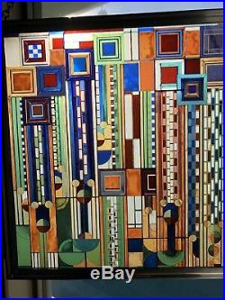 Frank Lloyd Wright SAGUARO FORMS Stained Glass Hanging Panel FromThe FYL Foun