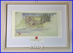 Frank Lloyd Wright'SEACLIFF' Project Watercolor & Colored Pencil Framed