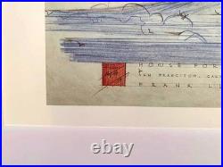 Frank Lloyd Wright'SEACLIFF' Project Watercolor & Colored Pencil Framed