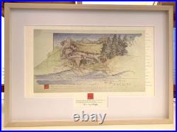 Frank Lloyd Wright'SEACLIFF' Project Watercolor & Colored Pencil Framed