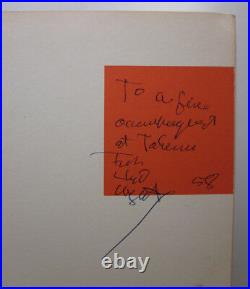 Frank Lloyd Wright SIGNED The Story of the Tower First Edition Hardcover 1956