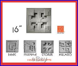 Frank Lloyd Wright STORER HOUSE DESIGN TILE 16sq Cast Concrete BLOCK Made USA