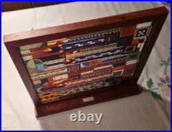 Frank Lloyd Wright Saguaro Cactus Flowers Stained Glass with Wood Frame Stand