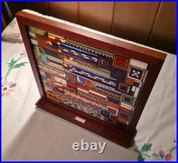 Frank Lloyd Wright Saguaro Cactus Flowers Stained Glass with Wood Frame Stand