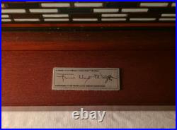 Frank Lloyd Wright Saguaro Cactus Flowers Stained Glass with Wood Frame Stand