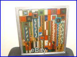 Frank Lloyd Wright Saguaro Collection 12 Hanging Art Glass With Metal Frame