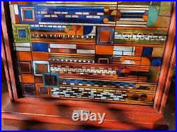 Frank Lloyd Wright Saguaro $ Flowers stained glass suncatcher vintage Frank Lloyd Wright Saguaro $ Flowers stained glass suncatcher vintage
