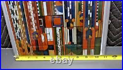 Frank Lloyd Wright Saguaro Forms & Cactus Flowers Stained Glass Suncatcher Panel