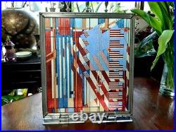 Frank Lloyd Wright Series Stained Glass Reproduction Signed Rare Vintage