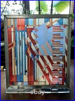 Frank Lloyd Wright Series Stained Glass Reproduction Signed Rare Vintage