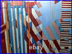 Frank Lloyd Wright Series Vintage Stained Glass Reproduction Signed
