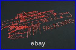 Frank Lloyd Wright Shirt Vtg 90s Fallingwater Beneficial T's Medium Black Red