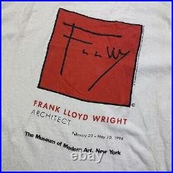 Frank Lloyd Wright Signature The Red Square Graphic Vintage T-shirt Mens XL