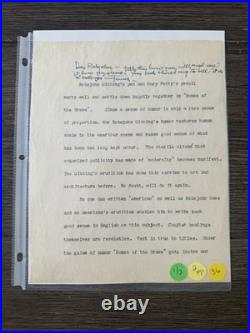 Frank Lloyd Wright Signed 1953 Manuscript to Robsjohn Gibbings Book