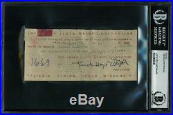 Frank Lloyd Wright Signed 2.75x6 Check Dated April 11, 1949 BAS Slabbed