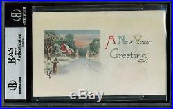 Frank Lloyd Wright Signed 3.5x5.5 Postcard Dated December 3, 1951 BAS Slabbed