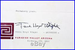 Frank Lloyd Wright Signed 8.5x11 Letter Dated February 8th, 1954 BAS #A68020